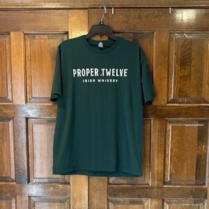 Proper No Twelve Irish Whiskey Green Short Sleeve T-Shirt Size XL